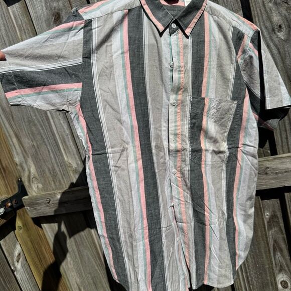 Vintage Striped Ladies Shirt - Black, Pink, Gray - Picture 1 of 6